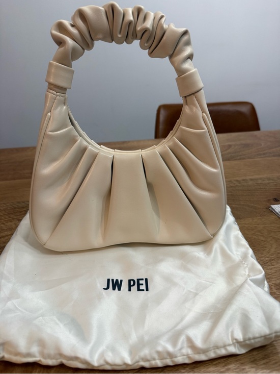 JW PEI Soft Cream Ruched Shoulder Bag
